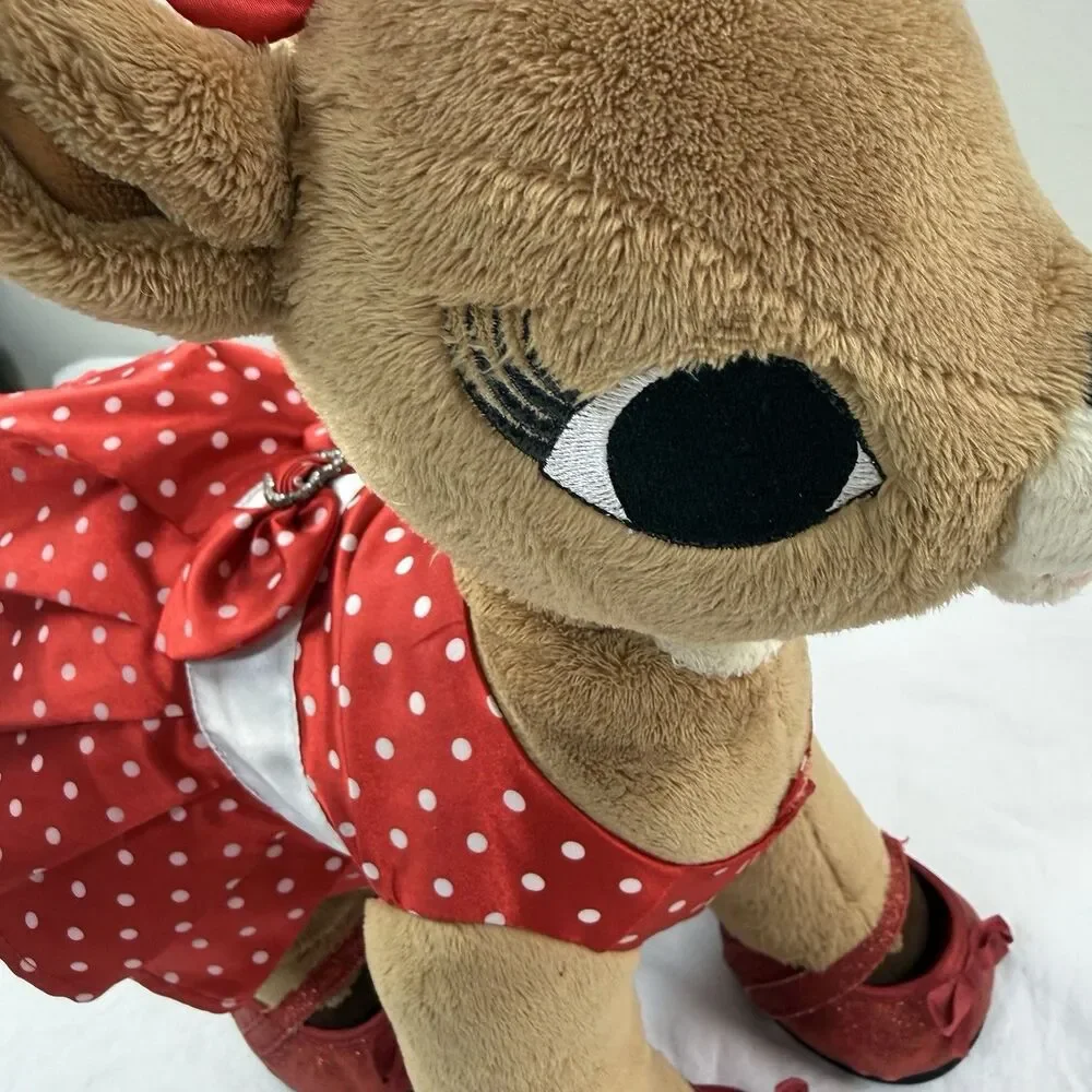 Build A Bear Clarice Rudolph Reindeer Plush Toy Red Polka Dot Dress Shoes